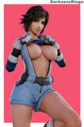 1girls 3d big_breasts breasts brown_hair darknessringo female female_only kazama_asuka large_breasts nipples solo tekken tekken_7