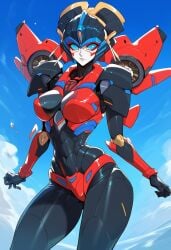 2d ai_generated day mecha mechanical outdoors robot robot_girl sky solo solo_female solo_focus standing tagme transformers windblade