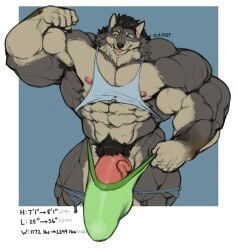 1:1 2020 5_fingers abs anthro areola biceps big_bulge big_muscles biped black_hair blep body_size_growth border bottomwear bulge canid canine canis claws clothing digital_drawing_(artwork) digital_media_(artwork) finger_claws fingers flaccid flexing flexing_bicep fur genitals george_(yuri)_kuznetsov green_clothing green_eyes green_underwear grey_body grey_fur growth growth_sequence hair huge_bulge huge_muscles hyper hyper_bulge hyper_muscles looking_at_viewer male mammal muscle_growth muscular nipples oldshep paws pecs penis penis_base quads shirt shorts size_transformation solo standing tank_top tongue tongue_out topwear torn_clothing transformation underwear vein veiny_penis white_border wolf