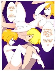 1boy 1girls bare_arms bare_legs bare_shoulders bare_thighs big_breasts big_penis blonde_hair blush bunny_ears bunny_girl bunny_tail carrot_(one_piece) color comic darkwell english_text female hi_res large_breasts looking_pleasured male male_penetrating nipples one_piece page_13 penetration penile_penetration penis penis_in_pussy pleasure_face pussy pussy_juice sex short_hair shounen_jump tagme text text_bubble thick_thighs vaginal_penetration vinsmoke_sanji