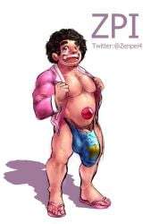 balls bara big_bulge big_penis bulge facial_hair flaccid gem_(species) male male_only muscles muscular penis solo solo_male steven_quartz_universe steven_universe zenpei