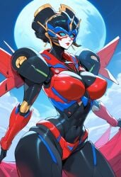 2d ai_generated day mecha mechanical outdoors robot robot_girl sky solo solo_female solo_focus standing tagme transformers windblade