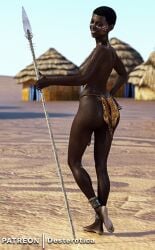 1girls 3d african african_female breasts dark-skinned_female dark_skin desterotica female nipples