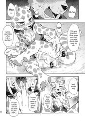 after_sex ass balls blush bottomless comic cum cum_inside erection feline harusuke heart hindpaw leopard licking looking_at_viewer male male_only mammal messy monochrome ollie_(pop'n_music) open_mouth pawpads paws penis pop'n_music presenting snow_leopard tongue