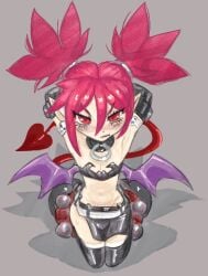 armpits arms_up clothed demon_girl disgaea embarrassed etna overview pout