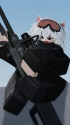 1girls 3d alternate_version_available anti_(phantom_forces) brickstar328 clothed female gun phantom_forces roblox roblox_game robloxian tagme