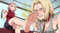 ai_generated ai_slop domination feet feet_up foot_fetish foot_lick naruto naruto_(series) naruto_shippuden sakura_haruno smell smelly_feet stinky_feet tsunade