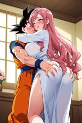 100_kanojo ass ass_grab cheating_husband dragon_ball dragon_ball_super dragon_ball_z excited goku groping_ass hanazono_hahari horny_female huge_breasts hugging indoors kimi_no_koto_ga_dai_dai_dai_dai_daisuki_na_100-nin_no_kanojo milf mother netorare ntr seductive_smile sexy son_goku the_100_girlfriends_who_really_really_really_really_really_love_you unfaithful