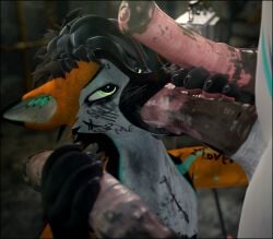 3d_(artwork) absurd_res animal_genitalia animal_penis anthro big_penis black_border bodily_fluids border canid canine cum cum_in_mouth cum_inside degradation digital_media_(artwork) ejaculation english_text equine_genitalia equine_penis erection fellatio fox fur genital_fluids genitals group hi_res huge_cock lill_esp lill_espion male male/male male_penetrating mammal markings multi_genitalia multi_penis multicolored_body multicolored_fur musk musk_cloud musky_penis oral penetration penile penis rexouium sex simple_background submissive text white_body white_fur