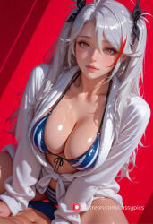 1girl 1girls ai_generated beautiful bikini blush booty busty cassypics cowgirl_position curvy cute erotic fanart female fit fit_body fit_female high_quality highres hot hourglass_figure kantai_collection legs_spread long_eyelashes naked navel nude parted_lips patreon puffy_lips puffy_nipples round_ass round_breasts round_butt sexy sitting sitting_on_person slim_waist stomach thick thick_ass thick_legs thick_thighs twintails waifu wet wet_body white_hair wide_hips yellow_eyes