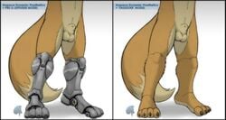 2014 anthro balls canine claws cyborg dark_nek0gami english_text flaccid fox fox_mccloud fur furry male male_only mammal nude penis plain_background prosthetic_limb sheath solo standing star_fox text toe_claws video_games white_background