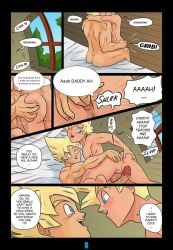 comic dragon_ball dragon_ball_z father_and_son gay parody son_gohan son_goku yaoi