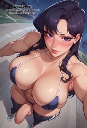 big_penis bra cum cum_drip cum_on_body cum_on_breasts cum_on_face futa_focus futa_only futanari hooters hooters_uniform huge_ass huge_breast huge_butt huge_cock komi-san_wa_komyushou_desu krauswnori