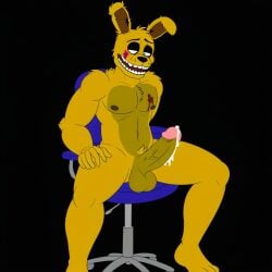 ai_generated cum dark_room five_nights_at_freddy's office_chair springtrap springtrap_(fnaf)