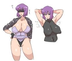 breasts cameltoe female female_focus ghost_in_the_shell highres kanden-ki kusanagi_motoko leotard mature_female nipples partially_visible_vulva underwear