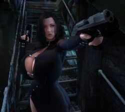 1girls 3d alternate_breast_size big_hips black_dress black_hair breasts_bigger_than_head cleavage clothed clothed_female dress dual_wielding enormous_breasts female female_only front_view gigantic_breasts gun high_resolution highres hips holding_gun holding_object holding_pistol holding_weapon hourglass_figure huge_breasts humanoid humanoid_female humanoid_only hyper hyper_breasts kate_beckinsale large_hips looking_at_viewer massive_breasts open_clothes pistol selene_(underworld) slim_waist small_waist solo solo_female thin_waist top_heavy underworld vaako vampire vampire_girl weapon wide_hips