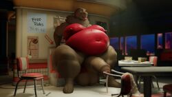 2boys 3d 3d_animation anthro anthro_on_human big_belly commission cum diner dragon fat_ass gay gay_sex height_difference huge_belly human indoors large_ass large_penis male_only moobs night obese original original_characters overwatch restaurant reverse_cowgirl_position riding riding_penis size_difference snips456 snips456fur sound superchub tagme video video_games voluptuous