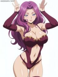 1girls code_geass cornelia_li_britannia juwu purple_hair