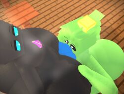 1boy 1girls big_ass big_breasts big_butt bigger_ass black_body black_skin blocky_head blowjob blue_dick breasts curvy_female curvy_male hair hb_(hb_the_ender) hbtheender huge_ass huge_breasts huge_butt minecraft nipples nude_female nude_male nude_male_nude_female slimer_(stemingbunbun) tagme thick_thighs wide_hips