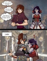 bad_end blushing cyborg drooling implied_fingering implied_sex inner_monologue lesbian lobotomy noblewoman servitor text warhammer_40k yuri