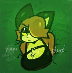 bored_expression caramelldansen crumbleferret furry implied_penetration implied_sex music oc restrained stuck stuck_in_hole stuck_in_wall tagme video writing_on_wall