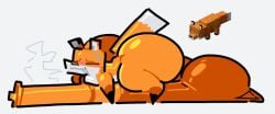 1boy 2d 2d_(artwork) atychiphibian balls big_ass big_balls big_penis fat_ass_feral feral fox fox_(minecraft) genitals huge_ass hyper_ass hyper_balls hyper_penis male minecraft penis video_game_character