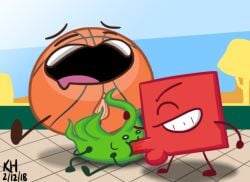basketball_(bfdi) battle_for_dream_island battle_for_dream_island_again bfb bfdi bfdia blocky_(bfdi) blowjob grassy_(bfdi) object_shows penis pussy spread_pussy