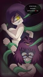 ahoge bones_(company) bones_(studio) boobs breasts chained chained_up crying crying_with_eyes_open cyanosis dominant dominant_female evil_eyes evil_grin evil_smile fanart glasses glowing_eyes godzilla_(series) godzilla_singular_point guiltygojisonic holding_tentacle in_the_air kamino_mei mei_kamino nipples orange_(studio) orange_eyes purple_hair questionable_consent raped_female slimy slimy_tentacles smile smiling_at_partner smiling_female speech_bubble strangled strangling suffocation tentacle tentacle_rape tentacle_wrapped_around_arm tentacle_wrapped_around_neck tentacles text tits toho toho_(film_company) yellow_eyes zone-archive zone-tan