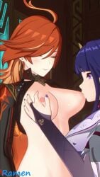 3d breasts genshin_impact mavuika_(genshin_impact) raiden_shogun spicy_slurp tagme video