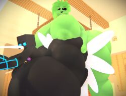 1boy 1futa belly_full_of_cum big_ass big_breasts big_butt bigger_ass black_body black_skin blocky_head blue_dick breasts cum cum_inside cum_inside_ass cum_inside_butt curvy_female curvy_male futa_on_femboy futa_on_male futanari hair hb_(hb_the_ender) hbtheender huge_ass huge_breasts huge_butt minecraft nipples nude_female nude_male nude_male_nude_female slimer_(stemingbunbun) tagme thick_thighs wide_hips