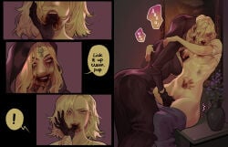 2girls ahoguru bela_(resident_evil) blonde_hair grace_ashcroft resident_evil_8:_village resident_evil_9:_requiem yuri