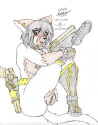 anthro ass azurenekoalex feline female female_only fur furry mammal nude original_character pussy sitting solo