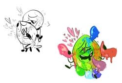 battle_for_dream_island battle_for_dream_island_again bfb bfdi bfdia colorful_cum cum cum_on_face leafy_(bfdi) lollipop_(bfdi) object_shows penetration sawbelly tentacle_penis