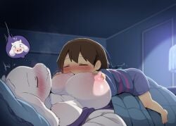 1boy 1boy1girl 1girls 2026 2026s ? anthro bed bedroom big_breasts bigger_female blurry_background blush blushing blushing_profusely bodily_fluids breast_grab breasts breasts_out closed_eyes dagasi digital_drawing_(artwork) digital_media_(artwork) digital_painting_(artwork) female fluids frisk frisk_(undertale) glistening glistening_breasts goat goat_girl goat_humanoid humanoid male male/female pink_nipples size_difference sleep_molestation sleeping smaller_male somnophilia sucking_nipples sweat sweatdrop sweating sweaty_body toriel toriel_(undertale) tremble_lines trembling undertale undertale_(series)