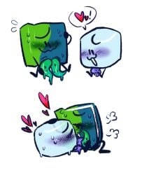 battle_for_dream_island battle_for_dream_island_again bfb bfdi bfdia book_(bfdi) double_penis frottage frotting ice_cube_(bfdi) object_shows sawbelly tentacle_penis