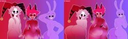 2d 3boys alastor_(hazbin_hotel) ass ass_focus black_eyes blushing brown_skin butt butt_focus femboy femboy_ass femboy_butt femboy_only hazbin_hotel jax_(the_amazing_digital_circus) naked naked_male no_text nyrezu pierrot_(the_freak_circus) purple_skin red_eyes red_skin smiling tail the_amazing_digital_circus the_freak_circus white_skin yellow_eyes