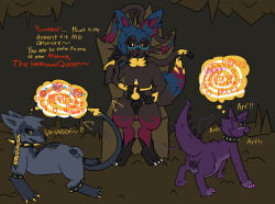 2024 animal_genitalia animal_penis animal_vulva anus balls belly big_belly black_balls black_body black_clothing black_ears black_fur black_sclera black_tail black_vulva blue_body blue_ears blue_eyewear blue_fur blue_glasses blue_hair blue_nipples blue_tail blush blush_lines brown_body brown_fur canid canid_demon canine canine_genitalia canine_penis canine_vulva cave chair claws clothing collar demon eeveelution english_text erection eyelashes eyewear fangs fur fur_markings furniture generation_6_pokemon genitals glasses grey_ears grey_hair group hair hellhound herm hi_res horn intersex knot kyra_(bloquito) looking_at_own_vulva mammal markings multicolored_body multicolored_fur mythological_canine mythological_creature mythology nintendo nipples open_mouth open_smile paws penis pink_claws pink_tail pokemon pokemon_(species) purple_body purple_ears purple_fur purple_tail purple_vulva rhenny_(rhenaudthelukark) ribbons_(anatomy) sheath smile spade_tail spiked_collar spiked_tail spikes spikes_(anatomy) spiral spiral_pupils sylveon sylvie_(trooper3) tail tail_markings tail_motion tailwag teeth text thought_bubble throne trio trooper3 two_tone_body two_tone_fur vulva yellow_body yellow_claws yellow_clothing yellow_eyes yellow_fur yellow_knot yellow_penis yellow_tail