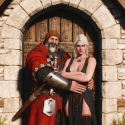 ai_generated ciri dress no_panties outdoors phillip_strenger the_witcher_(series) the_witcher_3:_wild_hunt