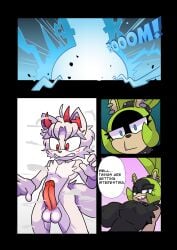1boy 1boy1girl 1girls 2025 absurd_res anthro balls ballsack big_boobs big_breasts big_tits black_shirt blue_eyes blue_lightning boobs breasts chest_tuft cock collar comic comic_page commission commissioner_upload digital_drawing_(artwork) digital_media_(artwork) ear_tuft erokuman04 face_markings fox fox_ears fox_tail green_fur green_hair horns idw_comics idw_publishing kitsune lightning lightning_bolt mobian_(species) mobian_fox nipple_bulge nude nude_anthro nude_male nutsack penis piercing piercings red_cock red_eyes red_horns sega sharp_teeth smoke sonic_(series) sonic_the_hedgehog_(comics) sonic_the_hedgehog_(idw) sonic_the_hedgehog_(series) speech_bubble surge_the_tenrec tenrec tenrec_girl tenrec_humanoid text text_bubble tits unstable_the_hellfox white_fur white_hair