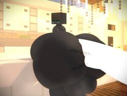1boy balls ballsack belly_full_of_cum big_ass big_butt bigger_ass black_body black_skin blocky_head cum curvy_male femboy hb_(hb_the_ender) hbtheender huge_ass huge_butt male_only minecraft nude_male tagme thick_thighs wide_hips