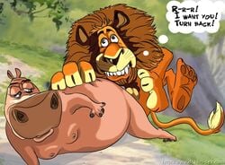 alakay_alex anthro breasts drawn-sex.com dreamworks erection feline female furry furry_only gloria_the_hippopotamus hippo lion madagascar_(series) male mammal penis small_breasts straight