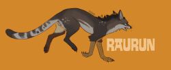balls canid canine digital_drawing_(artwork) digital_media_(artwork) eeeevio enfield english_text feet feral fur fur_markings genitals hi_res hybrid male male_feral mammal markings mythological_creature mythology rauron running scuted_arms scutes snout solo talons text toes whisker_spots whiskers