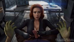 3d 3d_animation 3d_model 3drender a2e.ai ai ai_assisted ai_generated animated black_widow_(marvel) blowjob cum cum_in_mouth cum_in_throat deepthroat drdabblur eye_contact eye_contact_pov fellatio female_on_monster handjob hulk licking licking_penis licking_shaft marvel marvel_comics monster_dick monster_on_female penis_growth poking_penis pov pov_blowjob pov_eye_contact pov_male scarlett_johansson sound sucking sucking_penis swallowing swallowing_cum swallowing_penis_while_deepthroat tagme teasing teasing_penis touching_penis transformation video