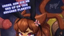 anthro anthro_female anthrofied blowjob brown_fur brown_hair comic_dub english_text fellatio female female_focus fur furry furry_female gameoverse glitch_productions kit_(gameoverse) kit_bodega kitsukifluff male matthew_d._lovelock multiple_boys oral oral_penetration oral_sex patreon_logo patreon_username questionable_consent ravennanyaghty speech_bubble straight tagme text unseen_male_face video voice_acted
