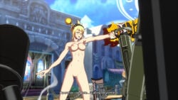 1girls 3d aiming_gun arc_system_works big_breasts big_gun blonde_hair blue_eyes completely_nude completely_nude_female dnf_duel dungeon_and_fighter glasses gun hair_ornament large_breasts launcher_(dnf_duel) long_hair mod nude nude_female nude_mod pussy tied_hair vagina