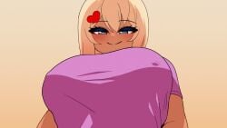 1girls 2026 2d 2d_animation animated big_breasts blue_eyes breasts clothed clothing color colored dark-skinned_female dark_skin digital_media female female_only hi_res huge_breasts ichii_gou_(the_only_shoe) large_breasts looking_at_viewer looking_down loop looping_animation low-angle_view moving moving_breasts nipples nipples_visible_through_clothing oc orange_background original original_character see-through shirt simple_background smile smile_at_viewer solo tagme the_only_shoe upper_body video