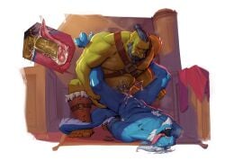 absurd_res alpha_channel animal_genitalia anthro anthro_penetrated armpit_hair bdsm beard blue_body bodily_fluids body_hair bondage bound cadnyr chest_tuft cum cum_inside dragon duo ejaculation facial_hair foreskin from_front_position genital_fluids genital_slit genitals green_body green_skin hair hair_bun hands_behind_back hands_tied harness hi_res horn humanoid humanoid_on_anthro humanoid_penetrating humanoid_penetrating_anthro internal lying male male/male male_penetrated male_penetrating male_penetrating_male missionary_position mythological_creature mythological_scalie mythology on_back orc penetration penis pubes questionable_consent scalie sex slit_penetration slit_play tongue tongue_out tuft tusks tusky_rayan_(artist)