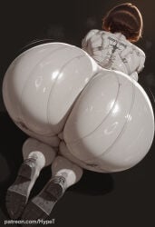 1girl ai_generated alternate_version_at_source asian asian_female ass ass_focus back_view big_ass big_butt big_hips bodysuit brown_hair child_bearing_hips clothing evie_(stellar_blade) fat_ass handwear hips_wider_than_shoulders huge_ass hypet jump medium_breasts pale_skin plugsuit shift_up shiny shiny_skin short_hair simple_background skintight skintight_clothing solo steam steaming_body stellar_blade stellar_blade:_blood_rain sweat tagme thick thick_ass thick_hips thick_legs thick_thighs thighs tight_clothing tomboy white_bodysuit wide_hips
