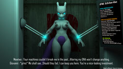 . 2014 3d annonguy breasts dialog female furry giovanni hi_res high_resolution highres mewtwo nintendo nipples no_humans nude pokemon pokemon_(species) pokephilia pose solo text video_games wolvalix