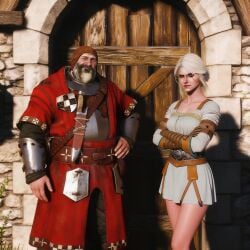 ai_generated ciri dress no_panties outdoors phillip_strenger the_witcher_(series) the_witcher_3:_wild_hunt